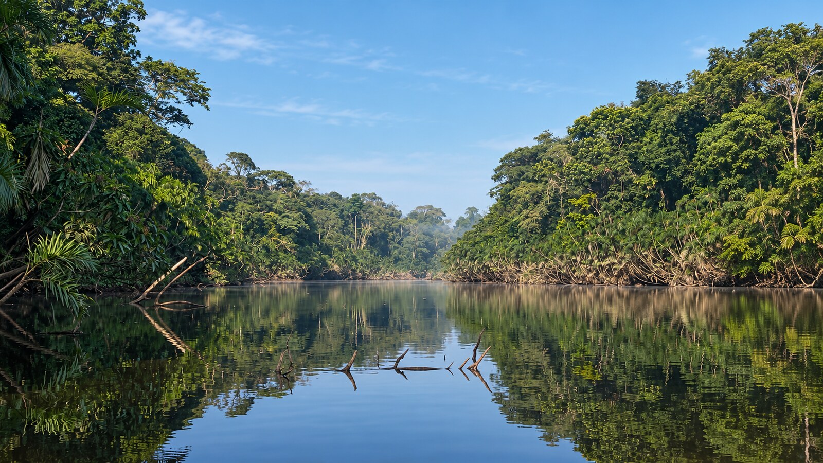 Río en calma en la selva del Yasuní